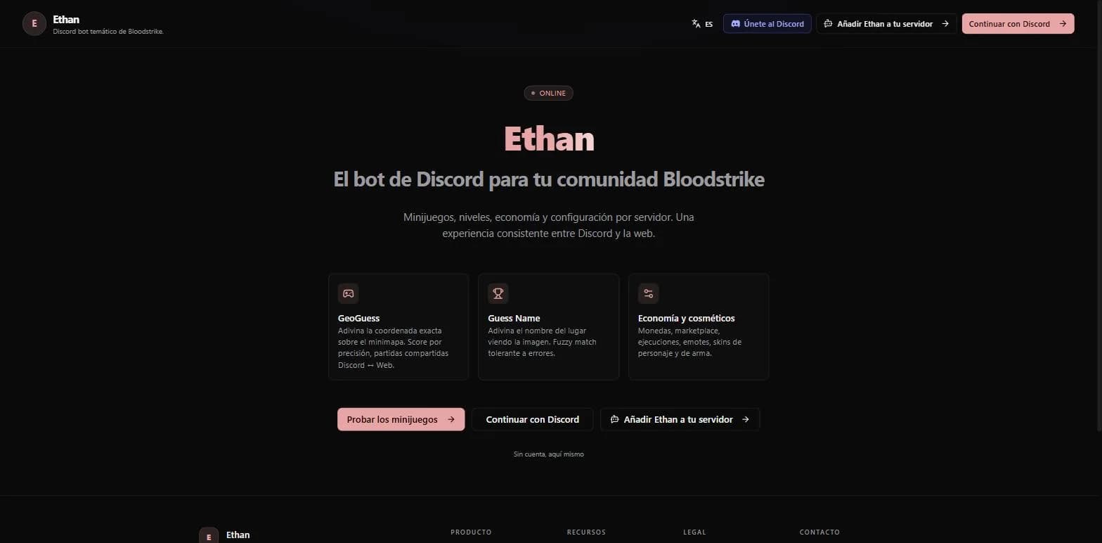 Landing de Ethan